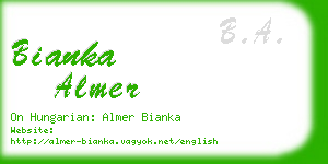 bianka almer business card